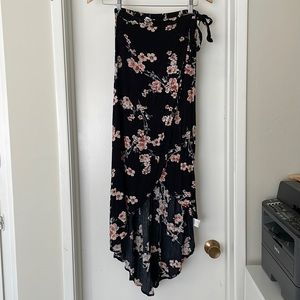 Black Floral Skirt